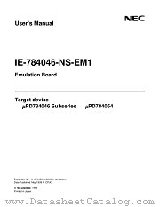 IE-784046-NS-EM1 datasheet pdf NEC