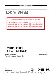 74HC151N datasheet pdf Philips