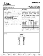 CD74HC4016PWR datasheet pdf Texas Instruments