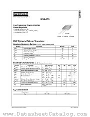 KSA473YTU datasheet pdf Fairchild Semiconductor