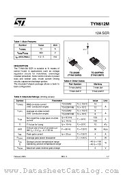 TYN612MRG datasheet pdf ST Microelectronics