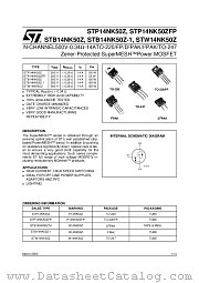 STB14NK50ZT4 datasheet pdf ST Microelectronics