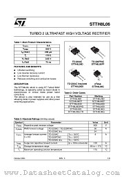 STTH8L06G datasheet pdf ST Microelectronics