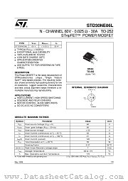 STD30NE06LT4 datasheet pdf ST Microelectronics