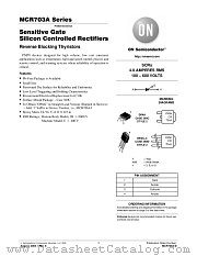 MCR706A datasheet pdf ON Semiconductor