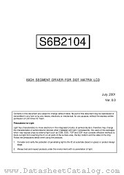 S6B2104X datasheet pdf Samsung Electronic