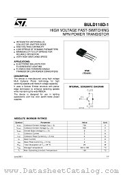 BULD118D datasheet pdf ST Microelectronics