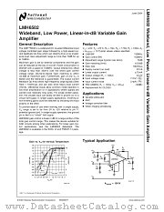 LMH6502MTX datasheet pdf National Semiconductor