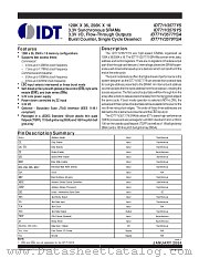 IDT71V3577S75BG8 datasheet pdf IDT