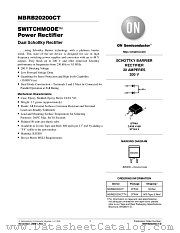MBRB20200CTT4 datasheet pdf ON Semiconductor