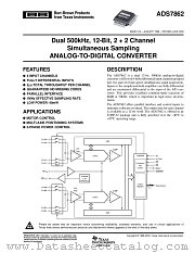 ADS7862YB/2K datasheet pdf Texas Instruments
