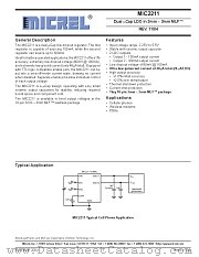 MIC2211 datasheet pdf Micrel Semiconductor