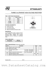 STTH200L06TV datasheet pdf ST Microelectronics