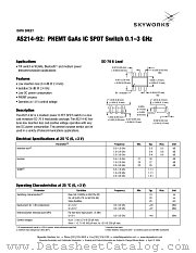 AS214-92 datasheet pdf Skyworks Solutions