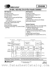 CS42406 datasheet pdf Cirrus Logic