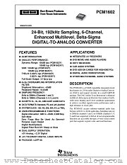 PCM1602Y datasheet pdf Texas Instruments