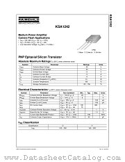 KSA1242YTU datasheet pdf Fairchild Semiconductor
