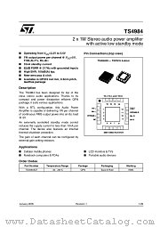 TS4984IQT datasheet pdf ST Microelectronics