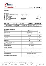 SIGC40T60R3 datasheet pdf Infineon