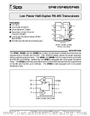 SP485EN-L datasheet pdf Sipex Corporation