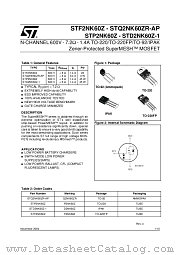 STF2NK60Z datasheet pdf ST Microelectronics