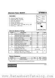 SFM9014TF datasheet pdf Fairchild Semiconductor