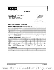 KSA614OTU datasheet pdf Fairchild Semiconductor