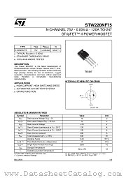 STW220NF75 datasheet pdf ST Microelectronics