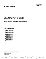 USB13BAP77016-XXX-B08 datasheet pdf NEC