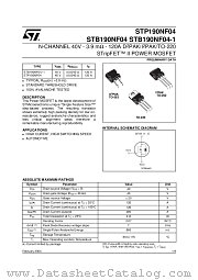 STB190NF04T4 datasheet pdf ST Microelectronics