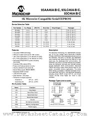 93C46B-I/MS datasheet pdf Microchip