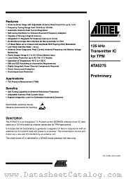 ATA5275 datasheet pdf Atmel