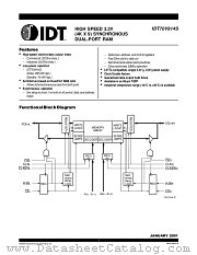 IDT70V914S25PFI8 datasheet pdf IDT