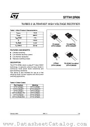 STTH12R06DIRG datasheet pdf ST Microelectronics