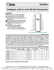 SP3239ECA datasheet pdf Sipex Corporation