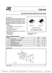 TDA1910HS datasheet pdf ST Microelectronics