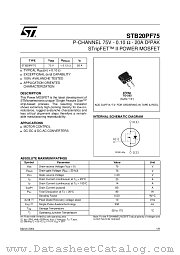 STB20PF75 datasheet pdf ST Microelectronics