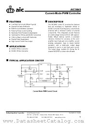 AIC3843 datasheet pdf Analog Integrations Corporation