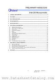 W925C240 datasheet pdf Winbond Electronics