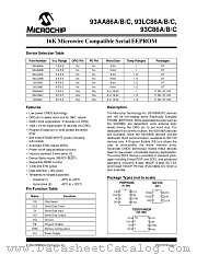 93AA86A datasheet pdf Microchip
