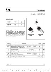 T405Q-600 datasheet pdf ST Microelectronics