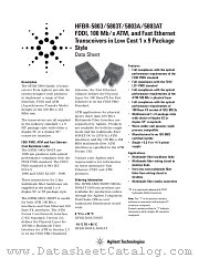HFBR-5803T datasheet pdf Agilent (Hewlett-Packard)