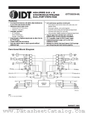 IDT709359L9PF8 datasheet pdf IDT