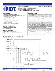 IDT74LVCHR16501APV datasheet pdf IDT