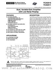 VCA2611 datasheet pdf Texas Instruments