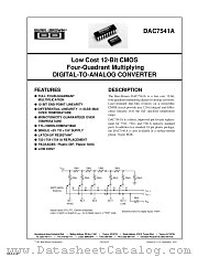 DAC7541AKP datasheet pdf Texas Instruments