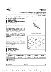 TS4985 datasheet pdf ST Microelectronics