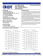 IDT74ALVCHR162245PF datasheet pdf IDT