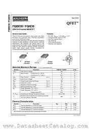 FQB630TM datasheet pdf Fairchild Semiconductor