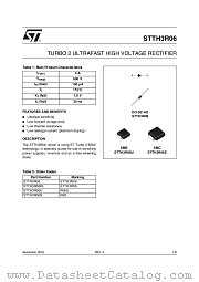 STTH3R06U datasheet pdf ST Microelectronics